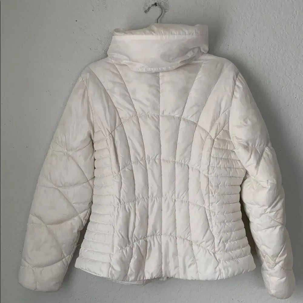 Pink Platinum Women's White Puffer Quilted Jacket Full Zip Pockets Size XL - Picture 3 of 13